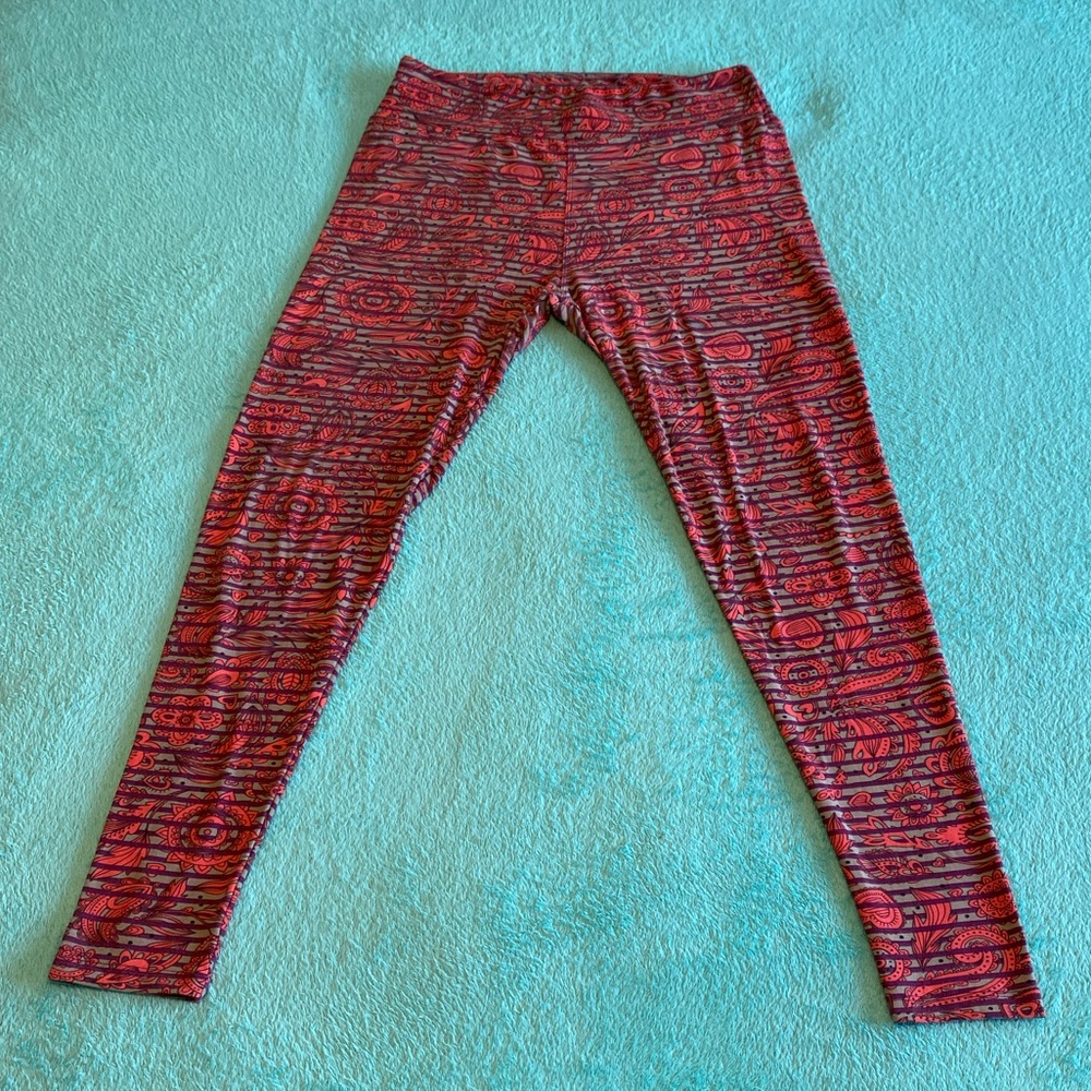 Orange & Purple  Striped& Paisley Lularoe Leggings